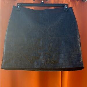 Say What? Black Croc-Embossed Mini Skirt